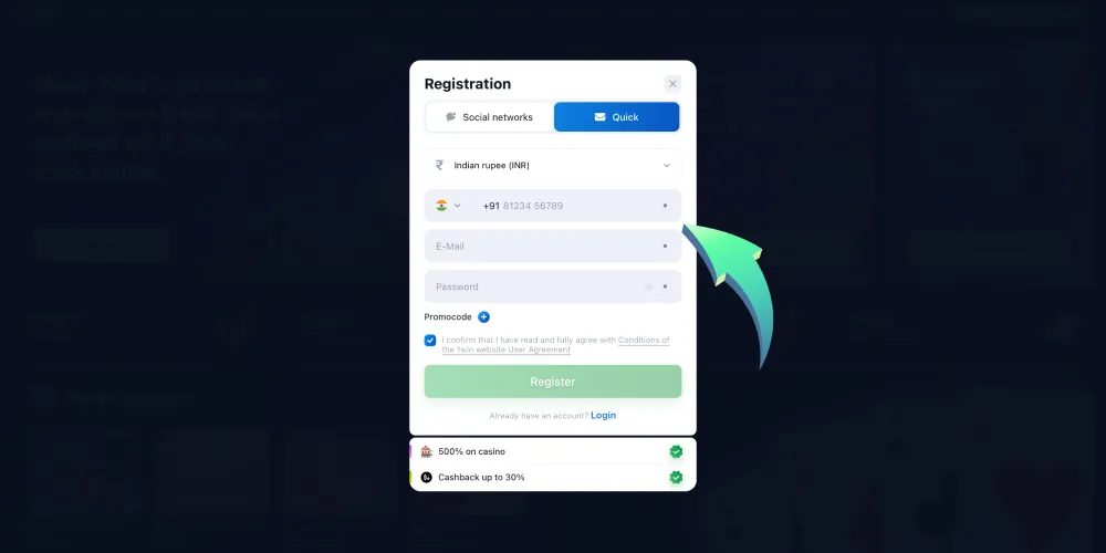 Fill in the registration form