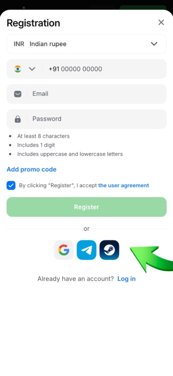 choose a registration method