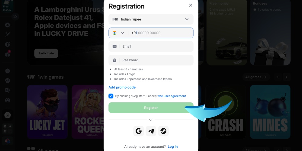 agree to the terms and complete registration